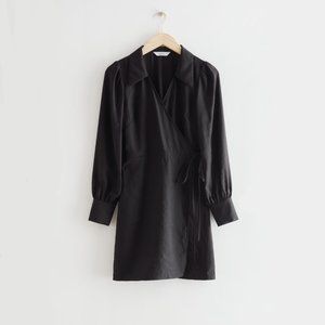 & Other Stories Collared Wrap Mini Dress